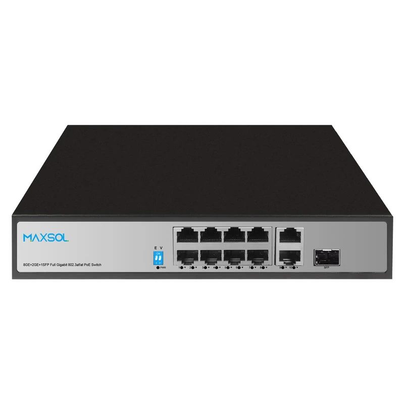 Μεταγωγέας Gigabit PoE+ PS1802FG 8 θυρών με RJ45 και SFP uplink