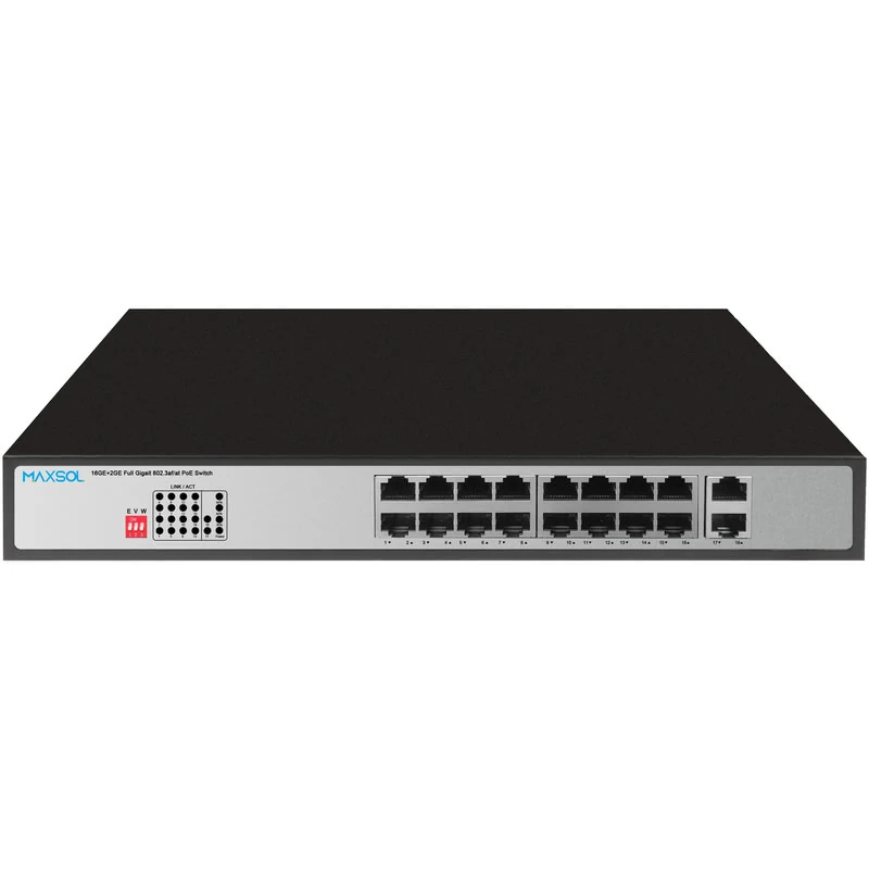 Μεταγωγέας Gigabit PoE+ 16 θυρών, 300W, 2 uplink