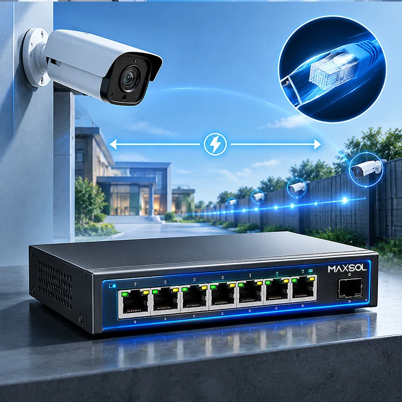 Μεταγωγέας PoE μεγάλης εμβέλειας για κάμερες IP έως 300 m