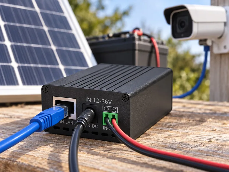 Μετατροπέας Maxsol POE24V DC σε PoE με οθόνη τάσης LCD και θύρες Ethernet