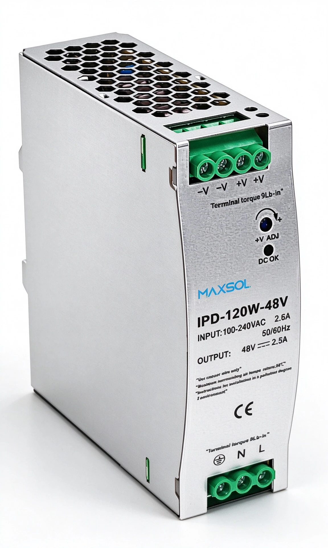 Βιομηχανικό τροφοδοτικό ράγας DIN 48V DC, 120W
