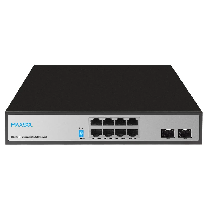 Μεταγωγέας Gigabit PoE+ 8 θυρών με 2 SFP uplink