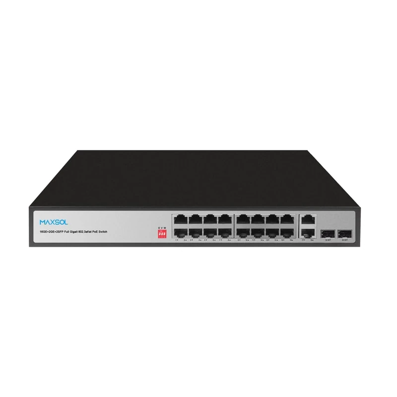 Μη διαχειριζόμενος μεταγωγέας PoE Gigabit μεγάλης εμβέλειας 16 θυρών, 200W